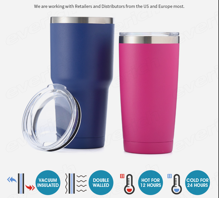 Tasse en acier inoxydable à double paroi pour camping en plein air sans BPA 001